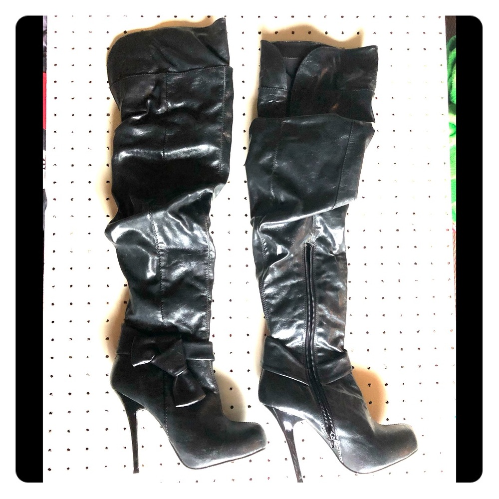 Over the knee heel boots